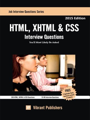 cover image of HTML, XHTML & CSS Interview Questions You'll Most Likely Be Asked